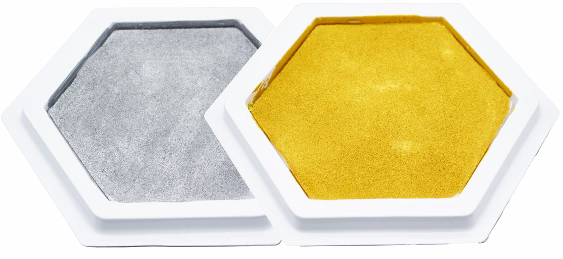 Stempelkissen Sechseck Gold oder Silber